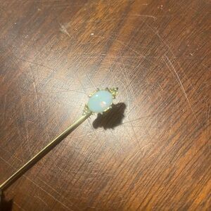 Opal Stick Pin in Pale Blue with Gold-Tone Setting